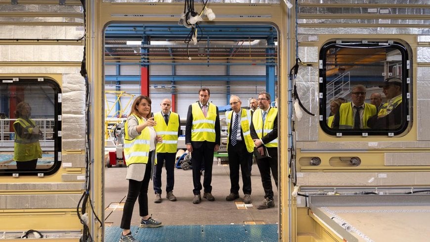 The Spanish Minister of Transport, Oscar Puente, and the President of Renfe, Raül Blanco, visit Alstom's industrial centre in Santa Perpètua de Mogoda